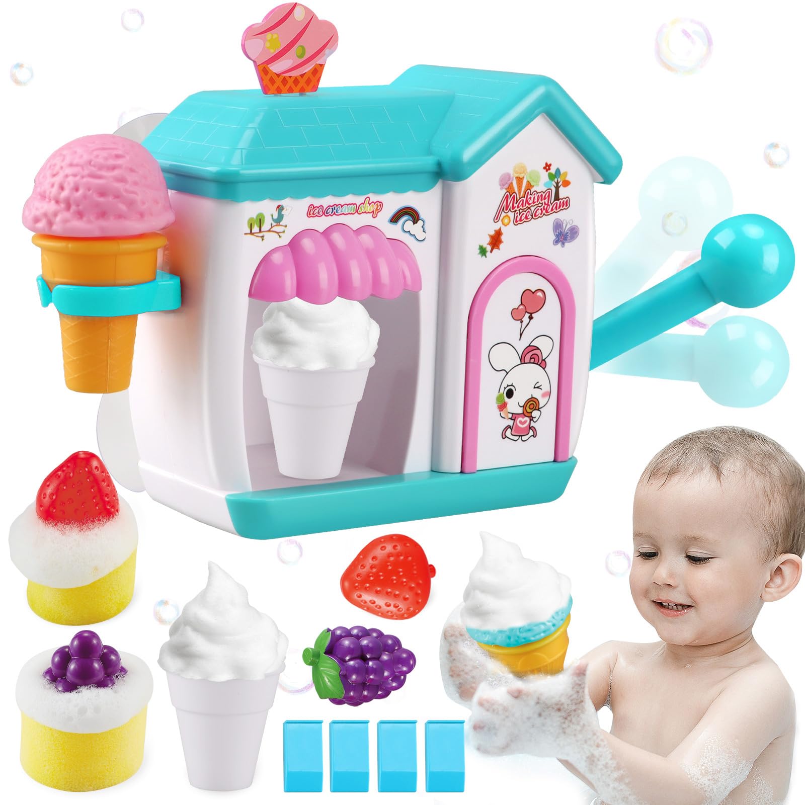 Gretex bubble ice cream maker bath toy creating playful bubbles for bath time