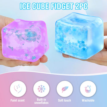 Gretex fidget ice cube purple, gentle squeeze for calm on the go.