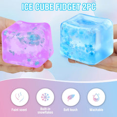 Gretex fidget ice cube purple, gentle squeeze for calm on the go.