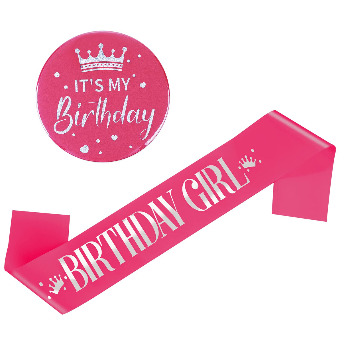 Grevosea birthday-sash-rose-gold-glitter adds festive shimmer to party outfits.