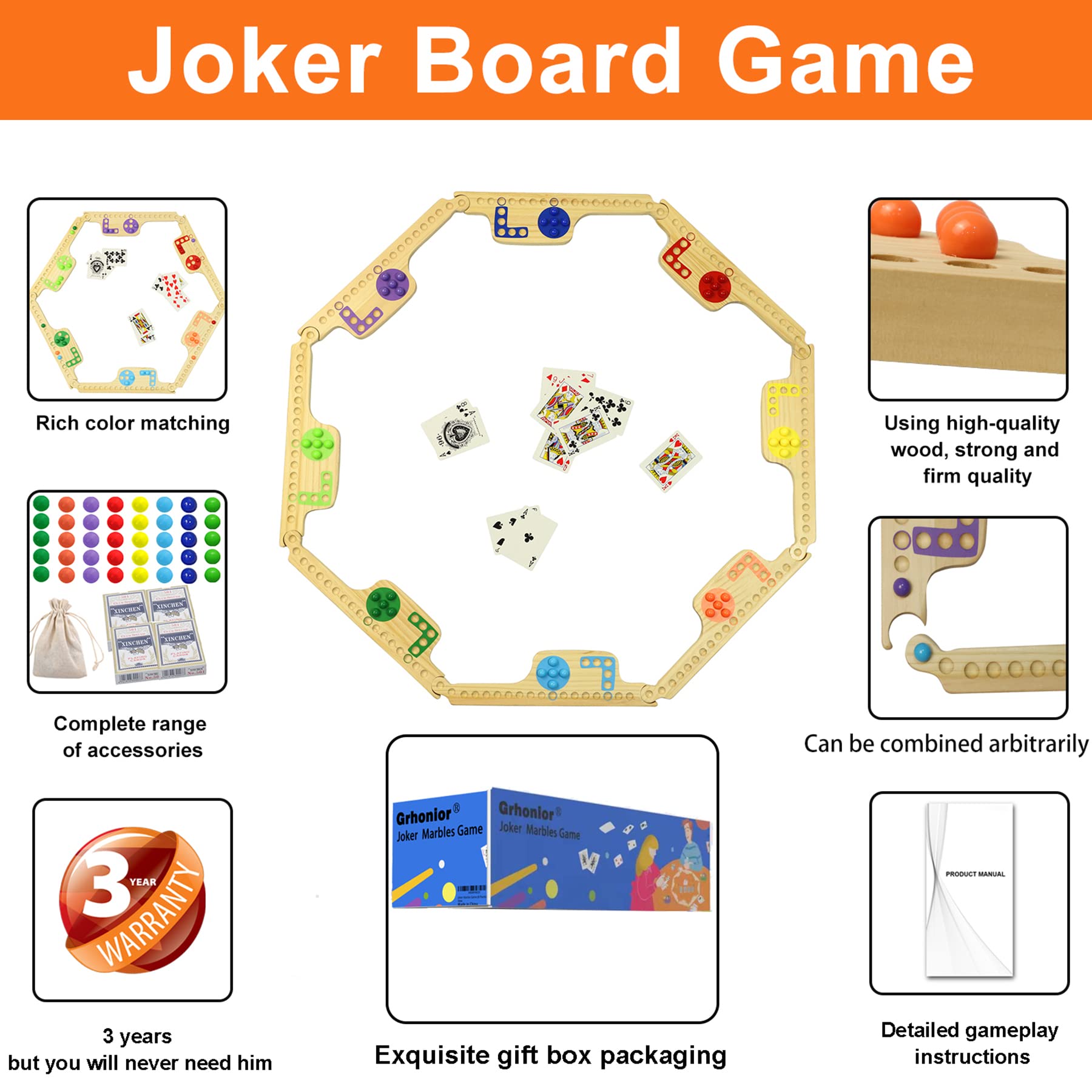 Grhonior forty colorful marbles ideal for fast, family-friendly matches