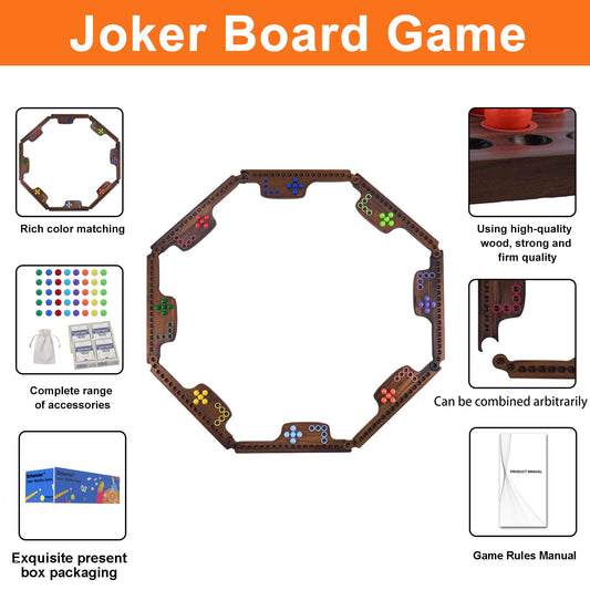 Eight pine boards with vibrant color-coded pegs for quick setup.