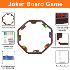 Eight pine boards with vibrant color-coded pegs for quick setup.