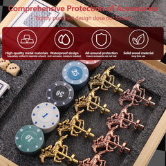 Grhonior metal horses silver suit display and tabletop play.