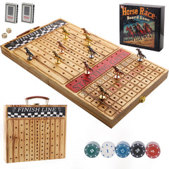 Grhonior wooden finish line board closed for compact storage and travel.