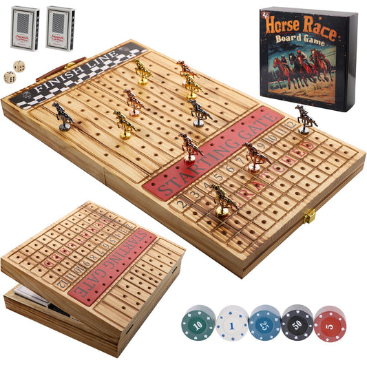 Grhonior wooden finish line board open for quick setup and gameplay.