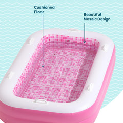 GRIP A POOL measures 65x39x10 inches for kids and small adults