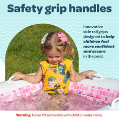 GRIP A POOL soft padded bottom provides anti-slip comfort while splashing