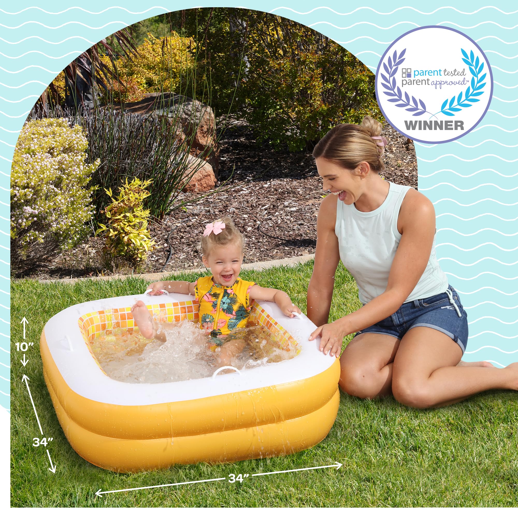 GRIP A POOL square design maximizes space for toddlers