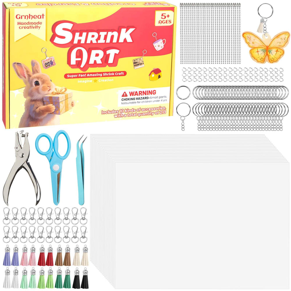 Grnheat 213 shrinky sheets kit: sheets ready for coloring and crafts