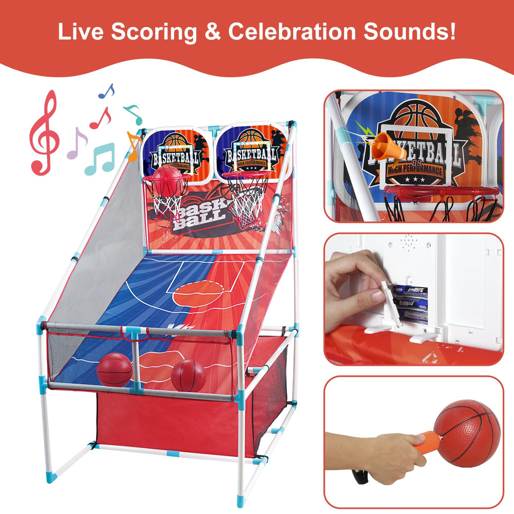 grnpeak basketball arcade game assembly for quick setup without tools