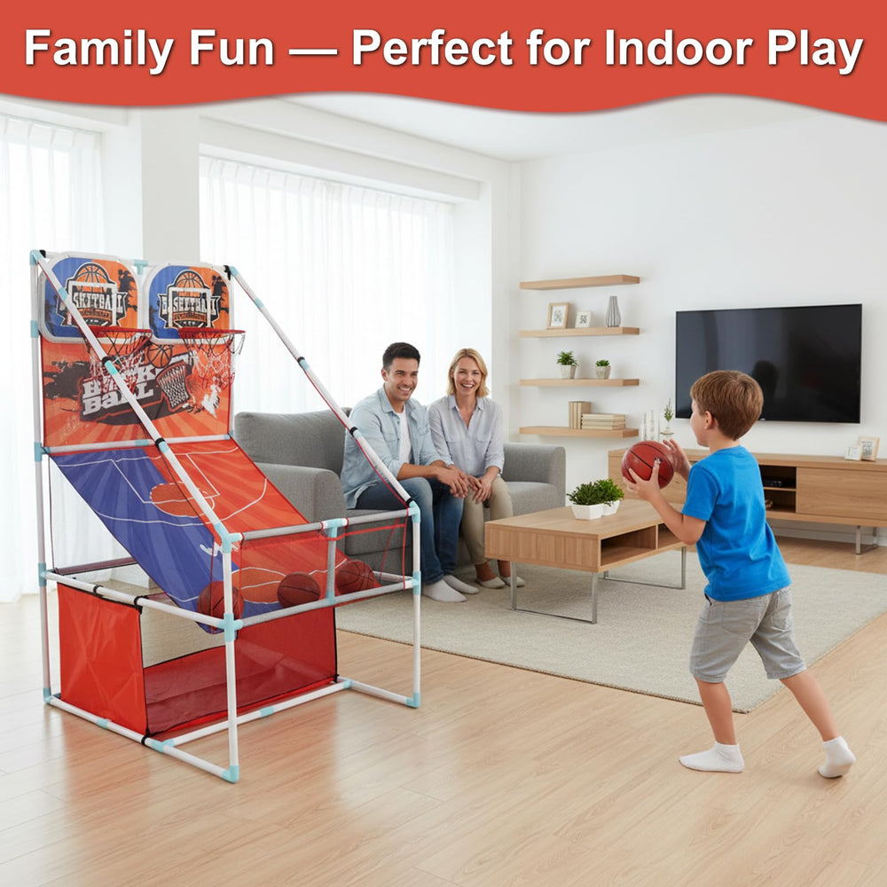 grnpeak basketball arcade game children playing boosts hand-eye coordination and teamwork