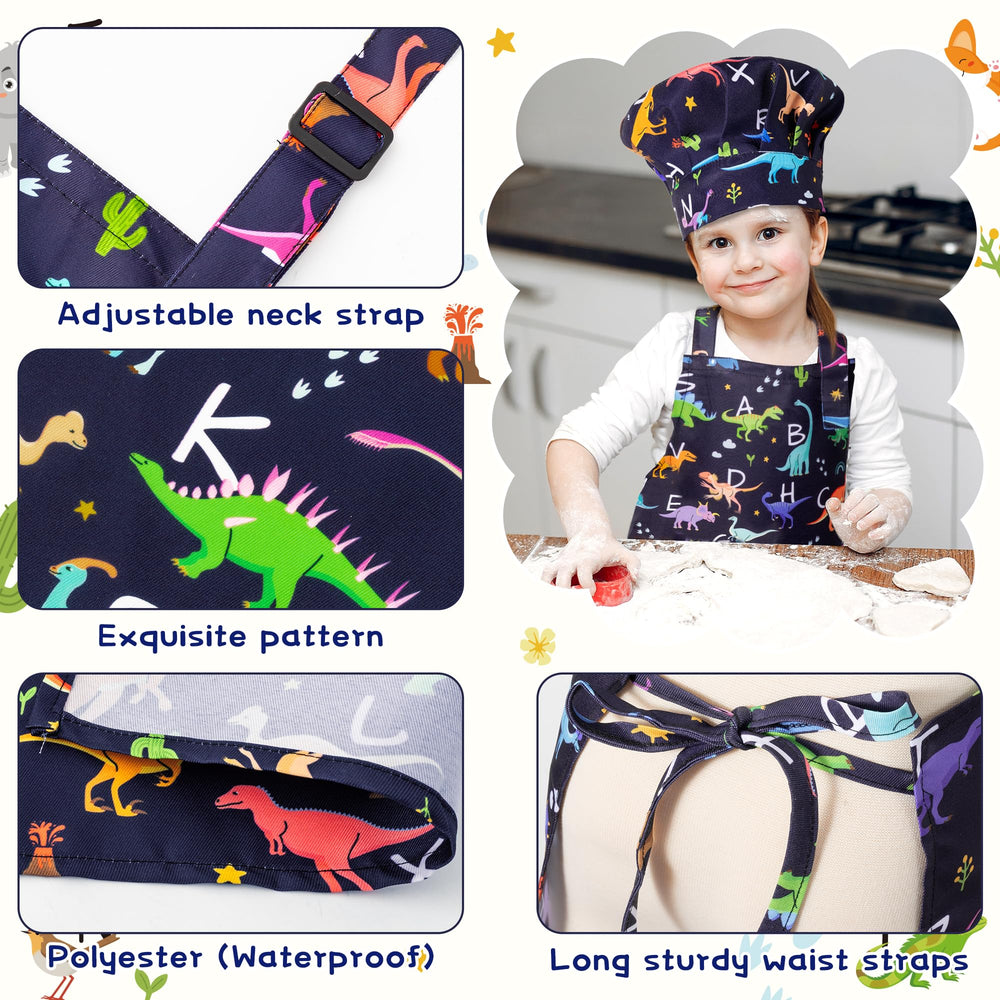 GROBRO7 kids apron back view highlights two front pockets