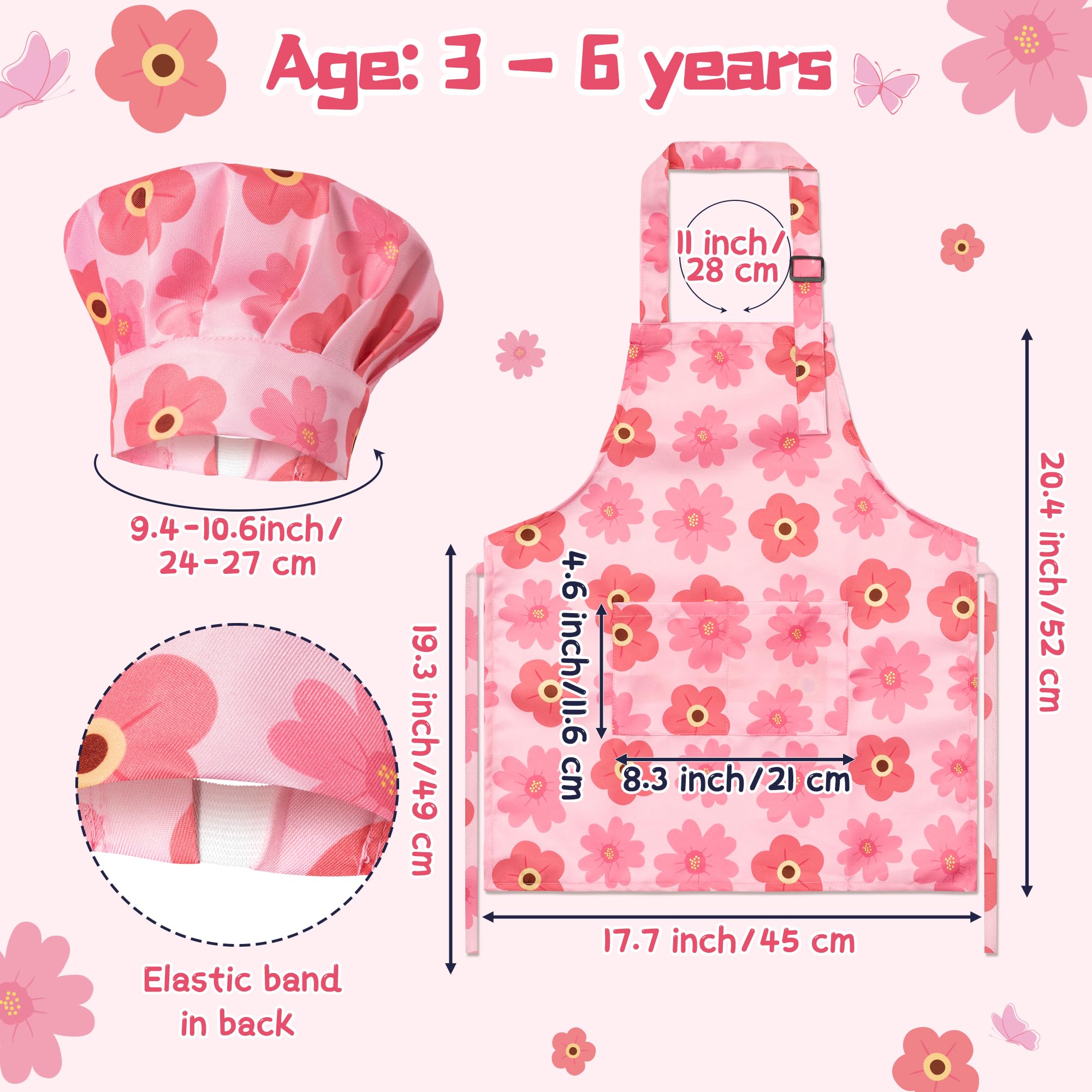 GROBRO7 kids apron with front pockets for tools during crafts