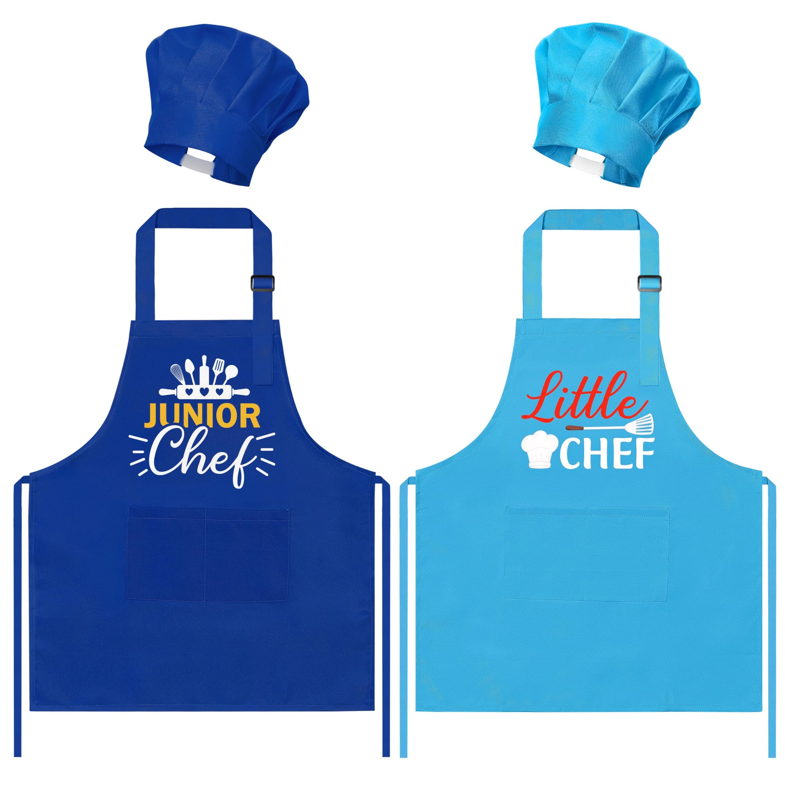 GROBRO7 kids apron and hat set with bright pattern for imaginative cooking