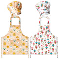 GROBRO7 kids apron set with strawberry cupcake print for playful baking and painting