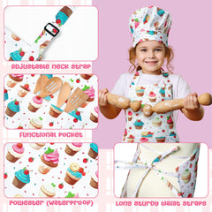 Two front pockets on GROBRO7 kids apron for tools during cooking