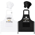 GROBRO7 kids apron set front view with bright patterns for baking and painting