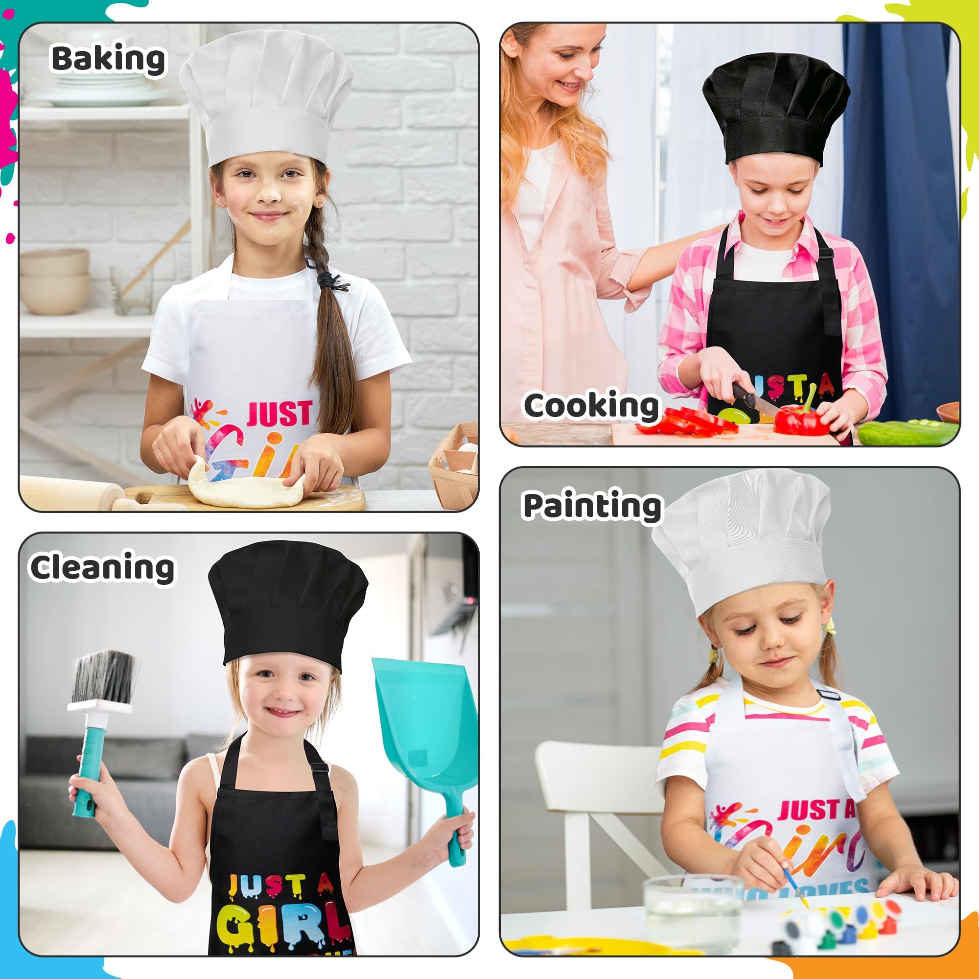 Waterproof GROBRO7 kid apron protects clothes during painting and baking