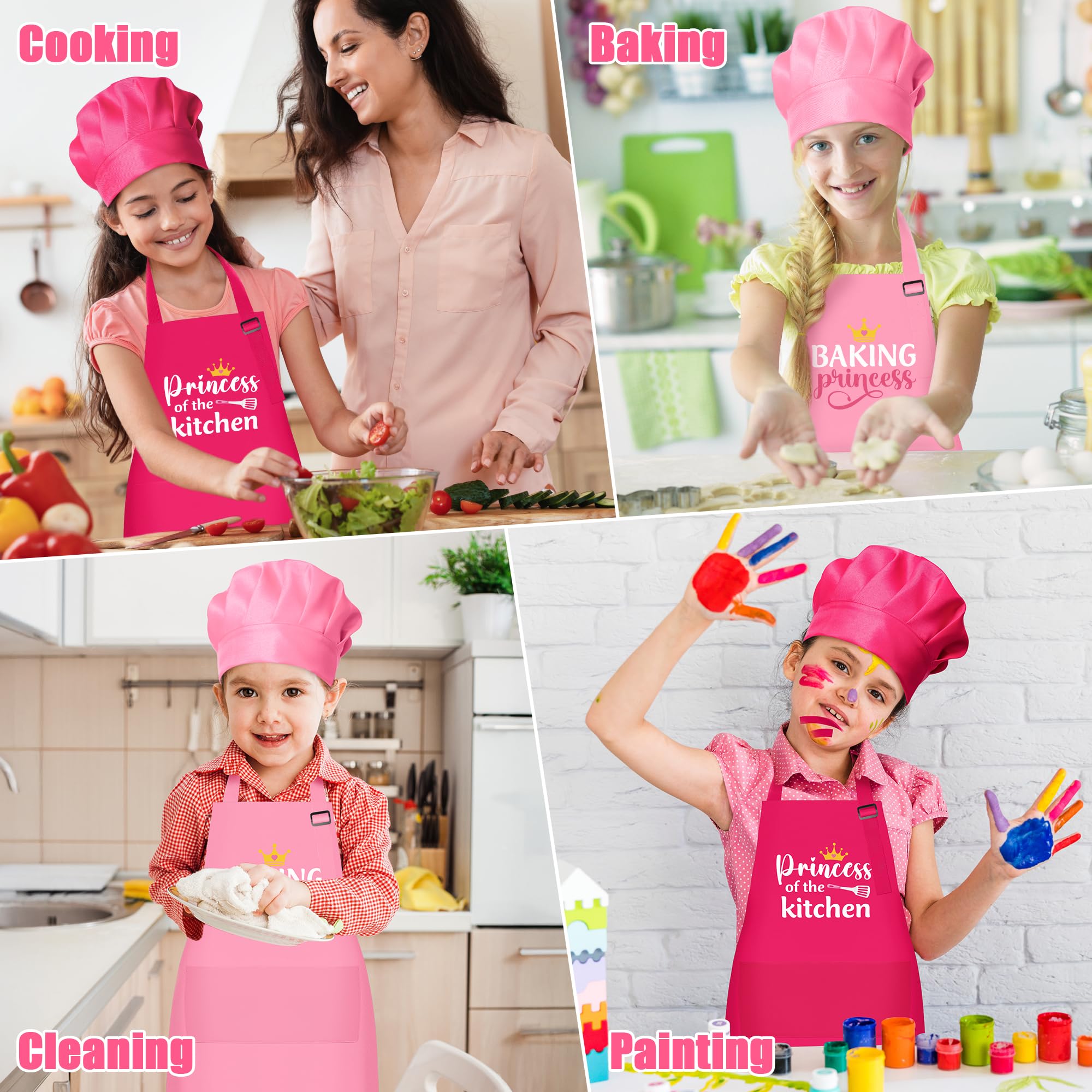 GROBRO7 waterproof kid's apron protects clothes from spills and splashes.