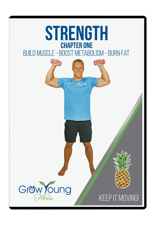 Grow Young Fitness Strength Exercise DVD instructor Deron guiding seated workouts.