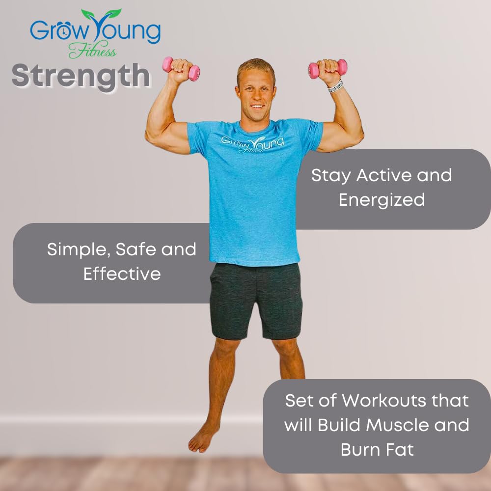 Grow Young Fitness Strength Exercise DVD two-disc set shown together for home use.