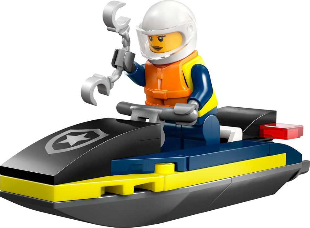 Growing Tree Toys LEGO City Police Water Scooter 30693 minifigure-hero ready for quick missions and stories.