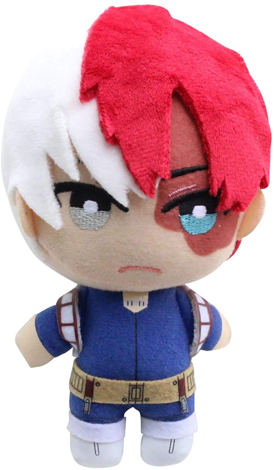 Groydbna MHA plushie front view in red, a compact cosplay or backpack companion.