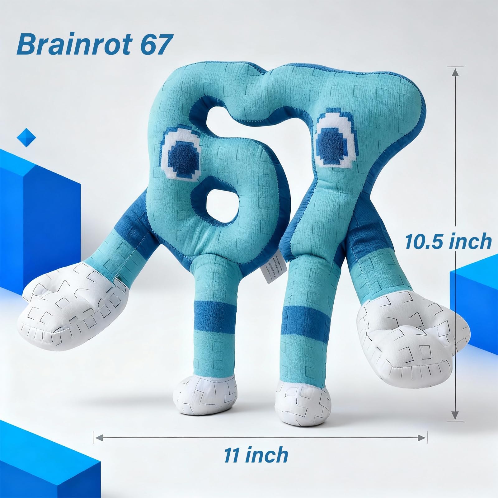 Grunlienus Brainrot Plush 67 back view showing character details