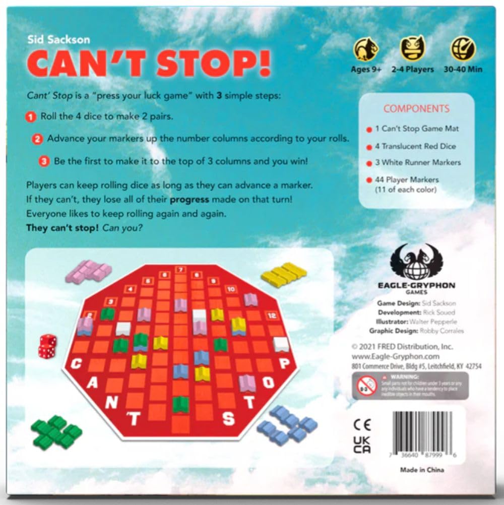 Cant Stop dice roll close-up highlighting risk-reward during play.