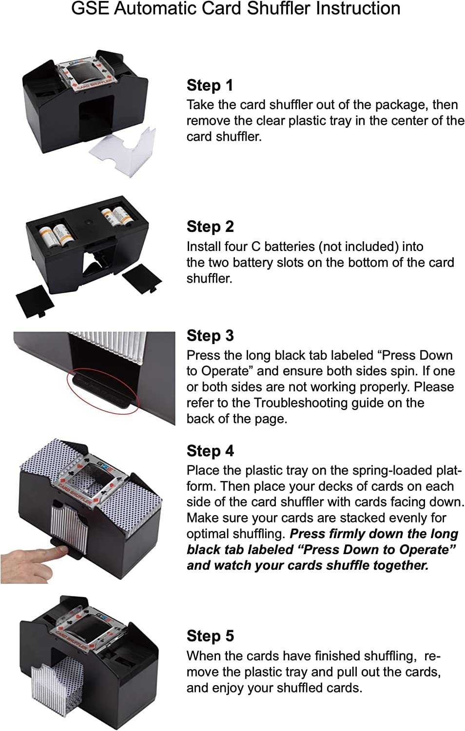 GSE shuffler top view highlights dual openings for easy loading