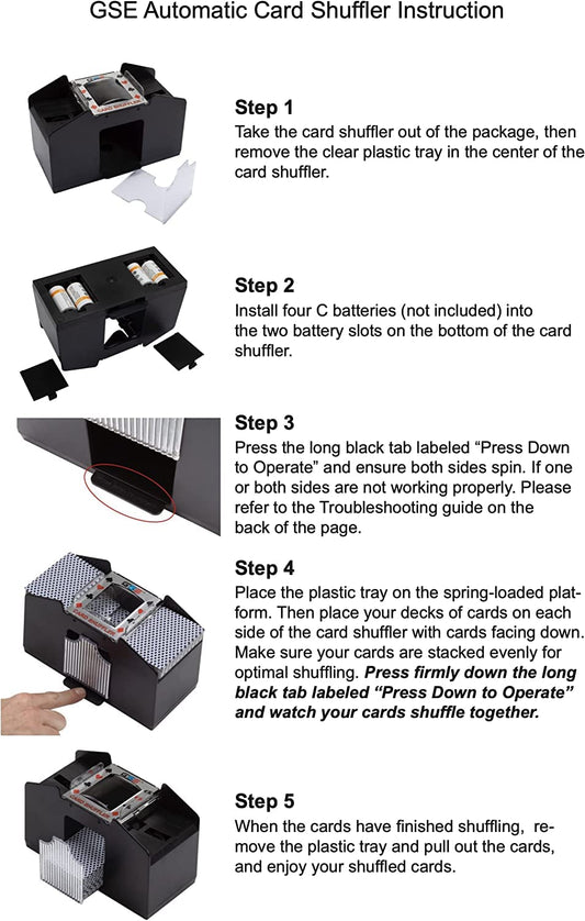 GSE shuffler top view highlights dual openings for easy loading