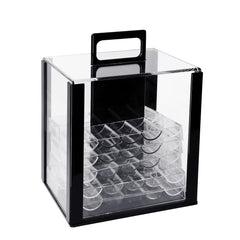 GSE acrylic poker chip case with 10 trays showing organized chips for serious games