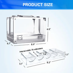 GSE acrylic poker chip case side view highlights compact portability for home games.