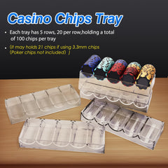 GSE poker chip tray dimensions 8.2 by 3.1 inches fit beside the dealer.