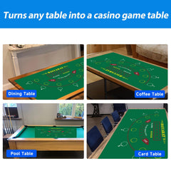 GSE baccarat layout mat with rules chart printed on surface