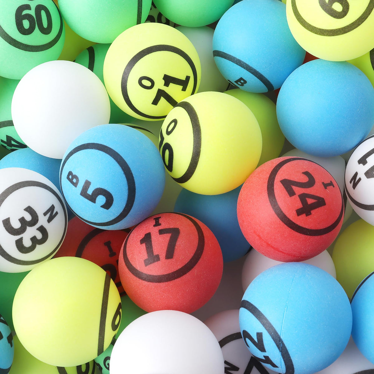 GSE bingo balls 1.55 inches with bold letters for quick calls