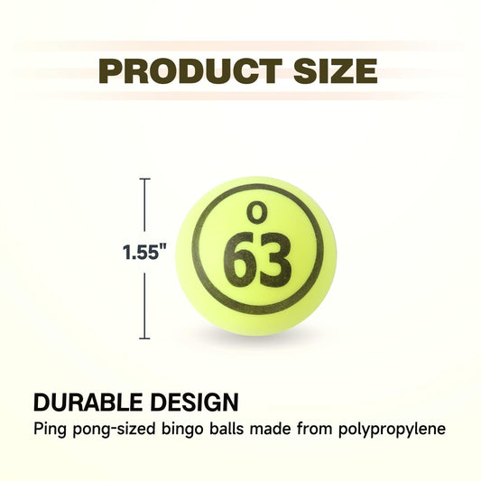 GSE multi-color bingo balls, ideal for parties and raffles.