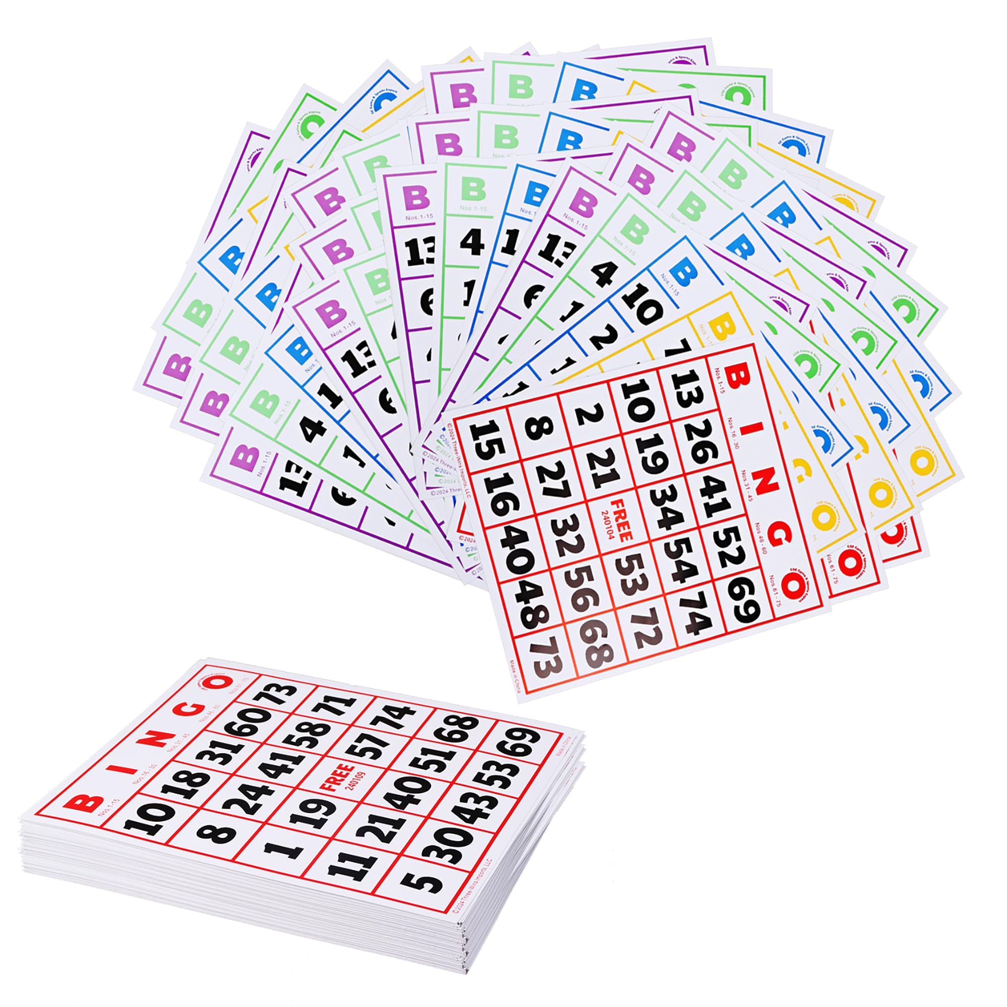GSE bingo cards multicolor set for vibrant group play and quick readability