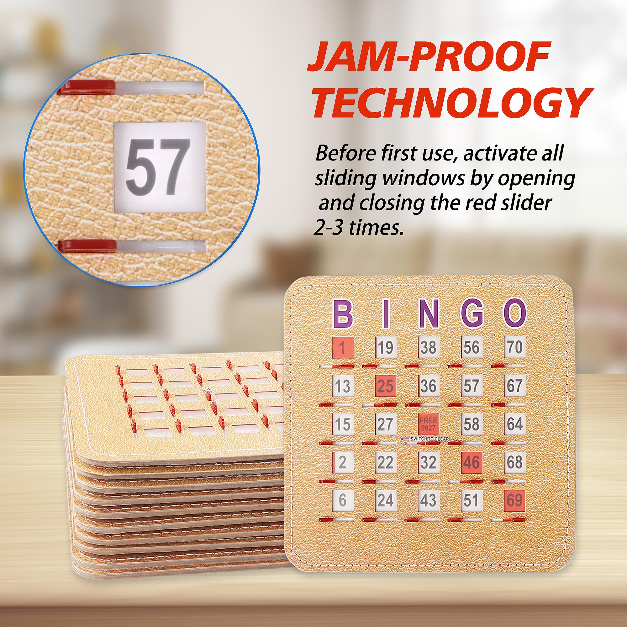 GSE easy-read large print bingo cards improve readability for all players.