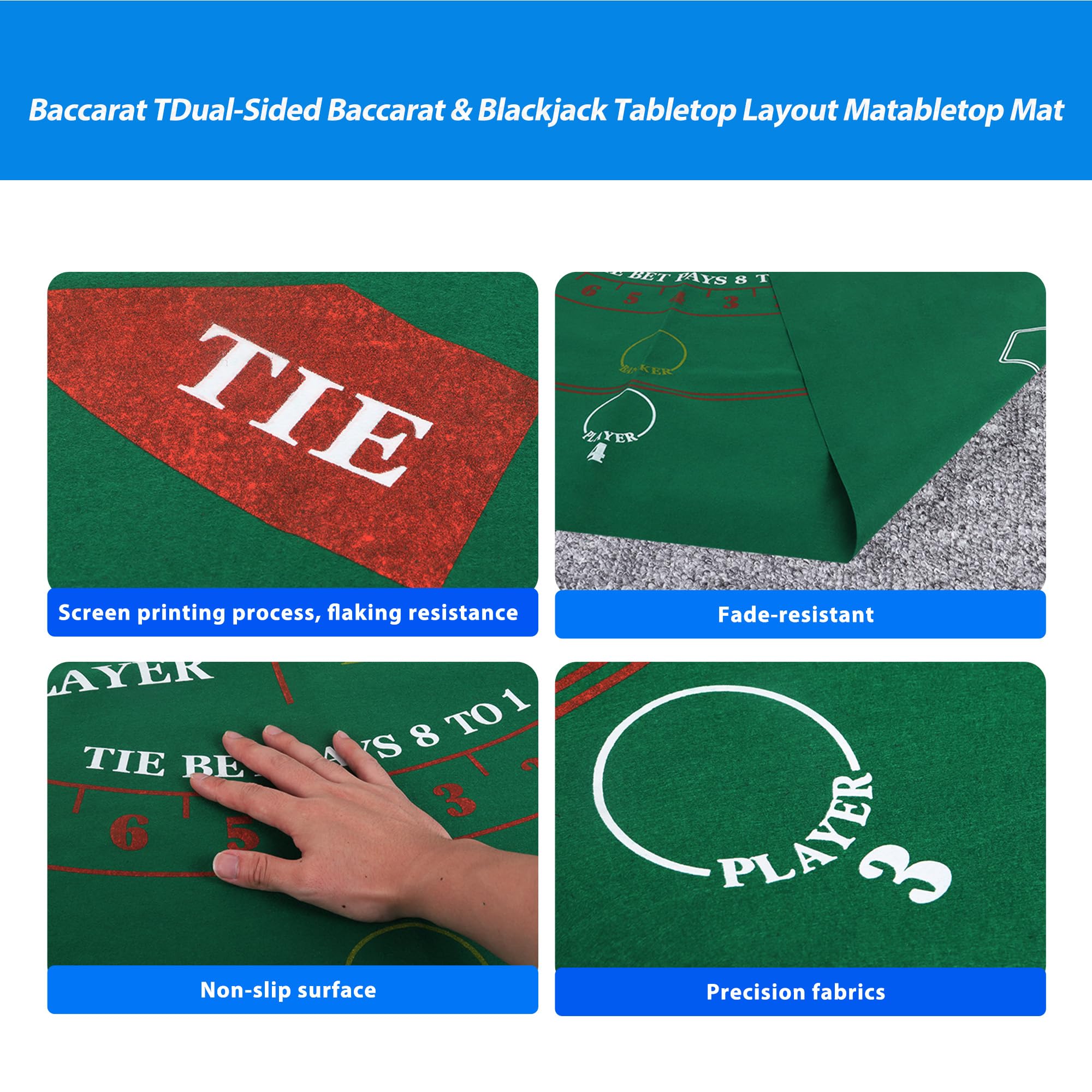 GSE blackjack layout mat with instruction and strategy chart