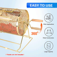 GSE Brass Raffle Drum anti-slip feet minimize movement for confident draws