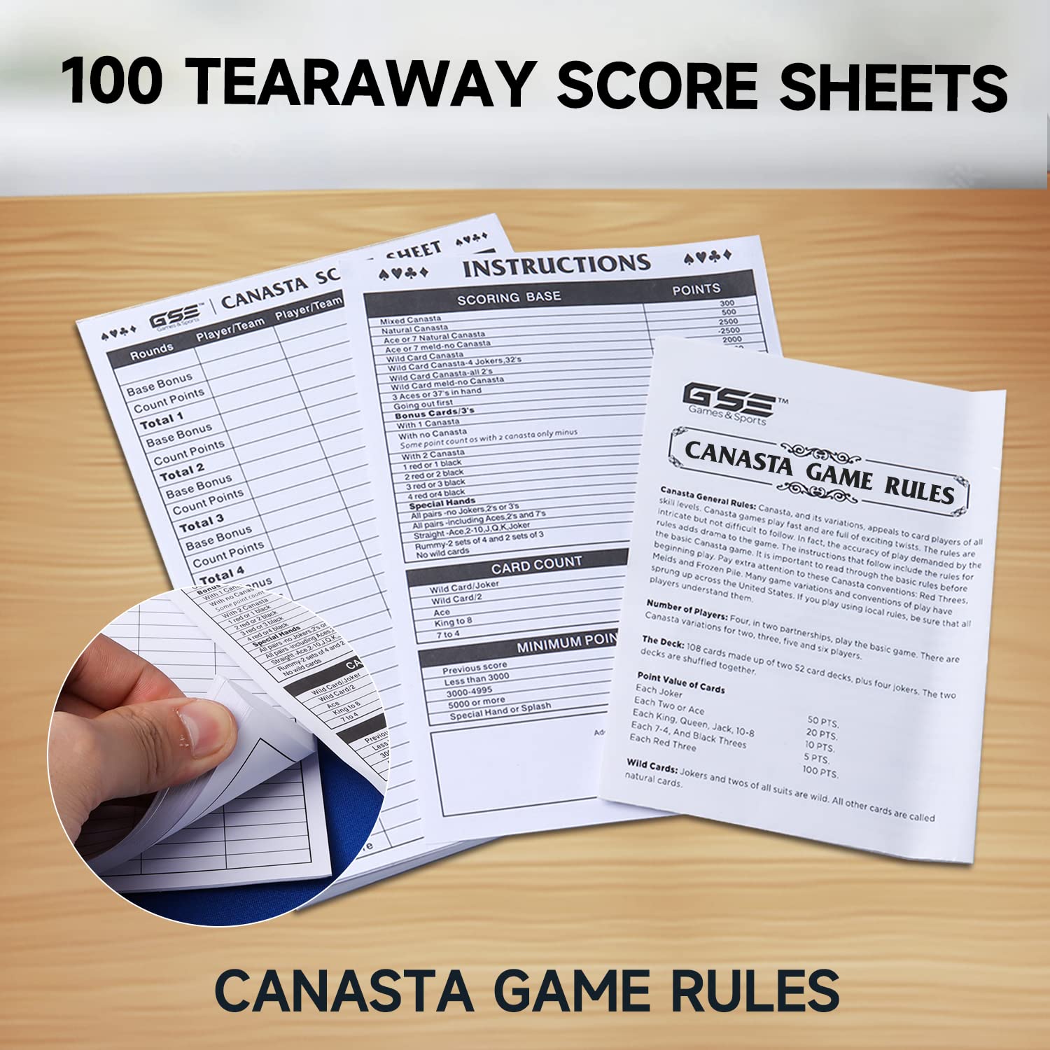 GSE Canasta trick-values guide helps tally complex plays confidently.