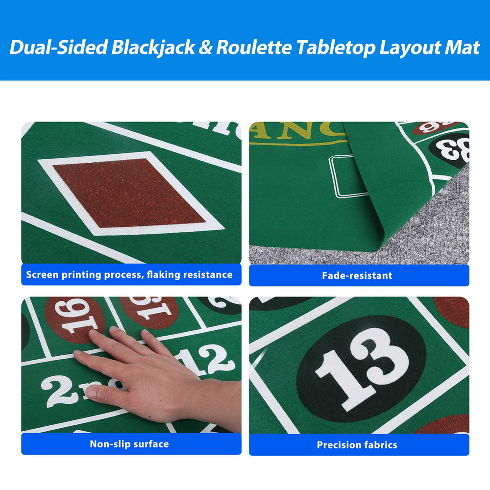 GSE double-sided layout felt for blackjack and roulette