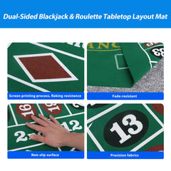 GSE double-sided layout felt for blackjack and roulette