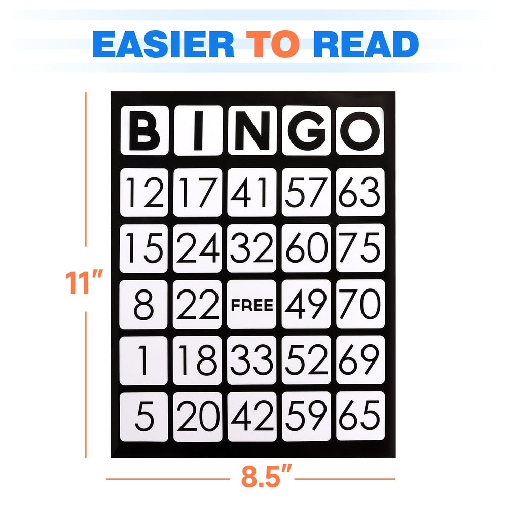 GSE jumbo bingo cards 100-pack with unique numbers for fair play
