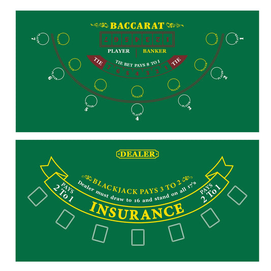GSE blackjack layout mat on table for authentic casino feel