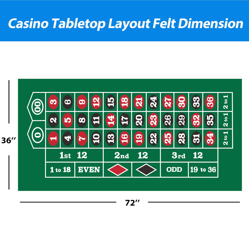 GSE Las Vegas-style layout with silk-screened blackjack-roulette print for authentic casino feel