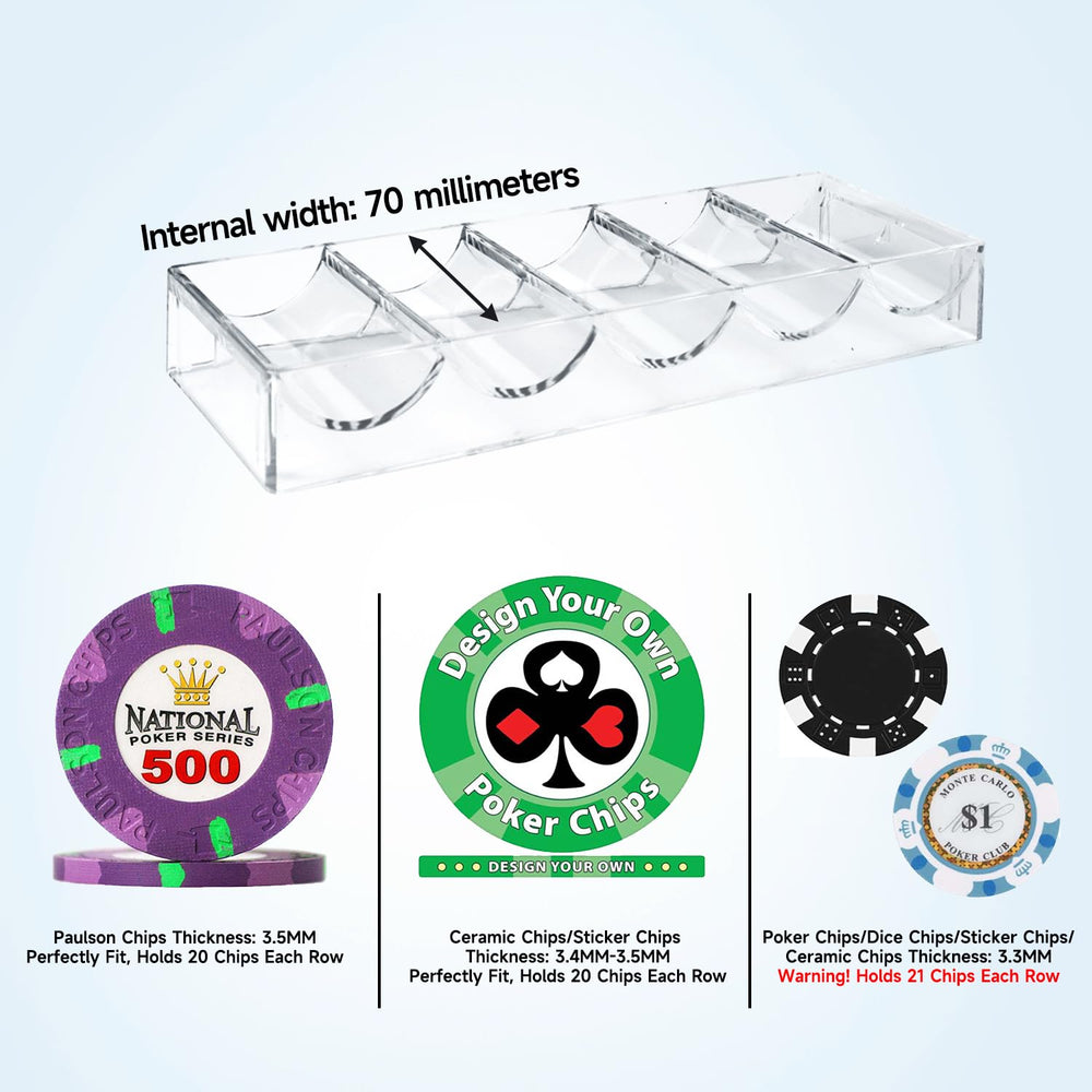 GSE acrylic tray is durable and chip-resistant for long-term casino-grade use.