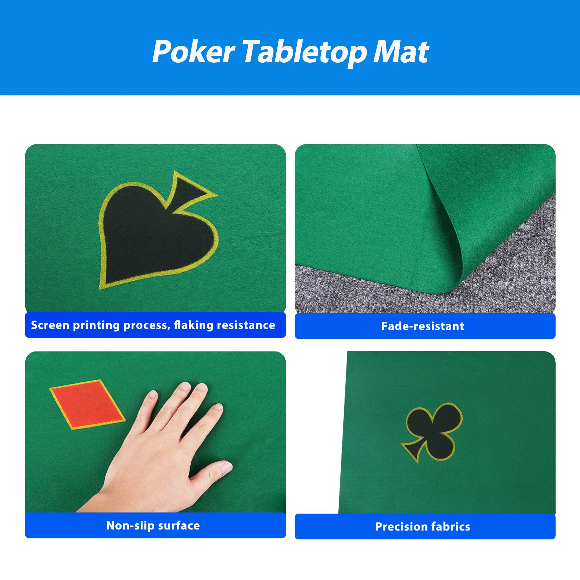 GSE silk-screened poker layout resists fading and smudging.
